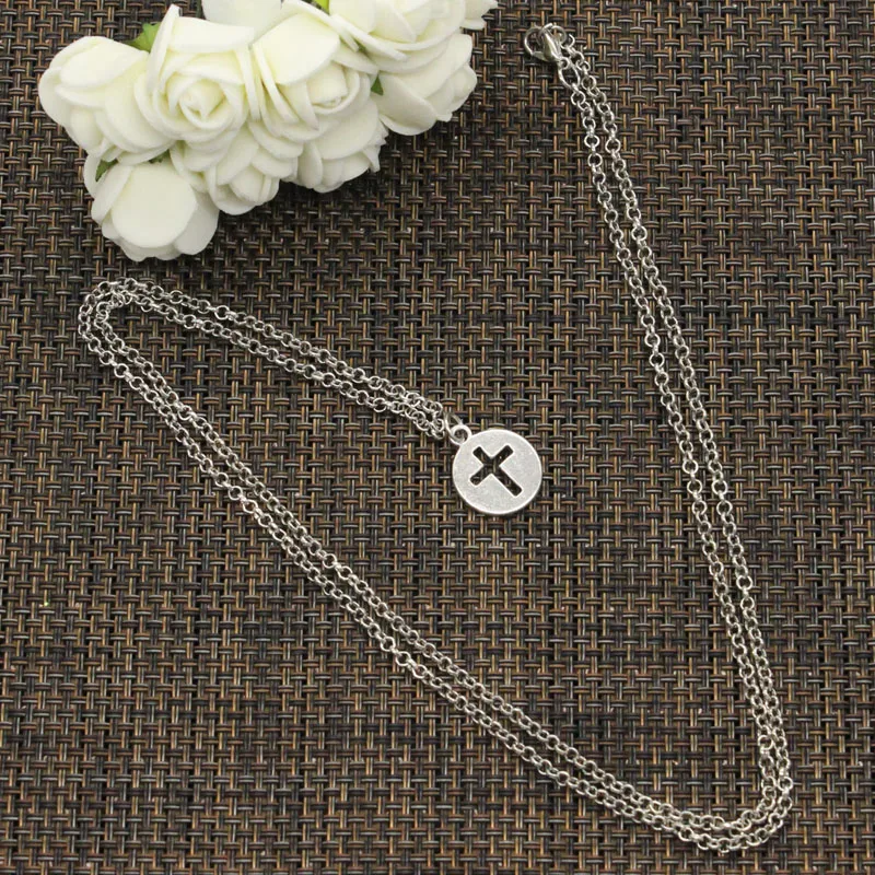 Женское и мужское короткое колье-чокер подвеска из серебра 15 мм с вырезами