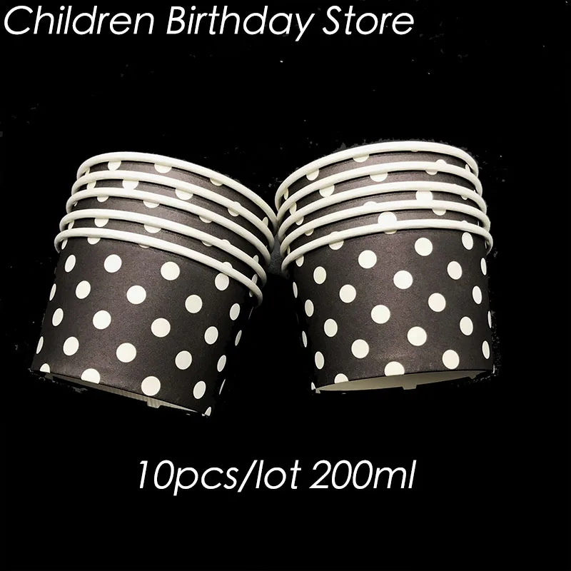 10 шт./лот одноразовые чашки в горошек украшения для дня рождения разноцветные