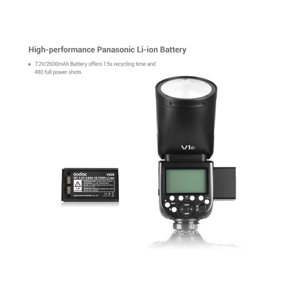 Godox V1 Вспышка Speedlite для SONY Canon Nikon Fujifilm Panasonic камера круглая вспышка HSS TTL литий