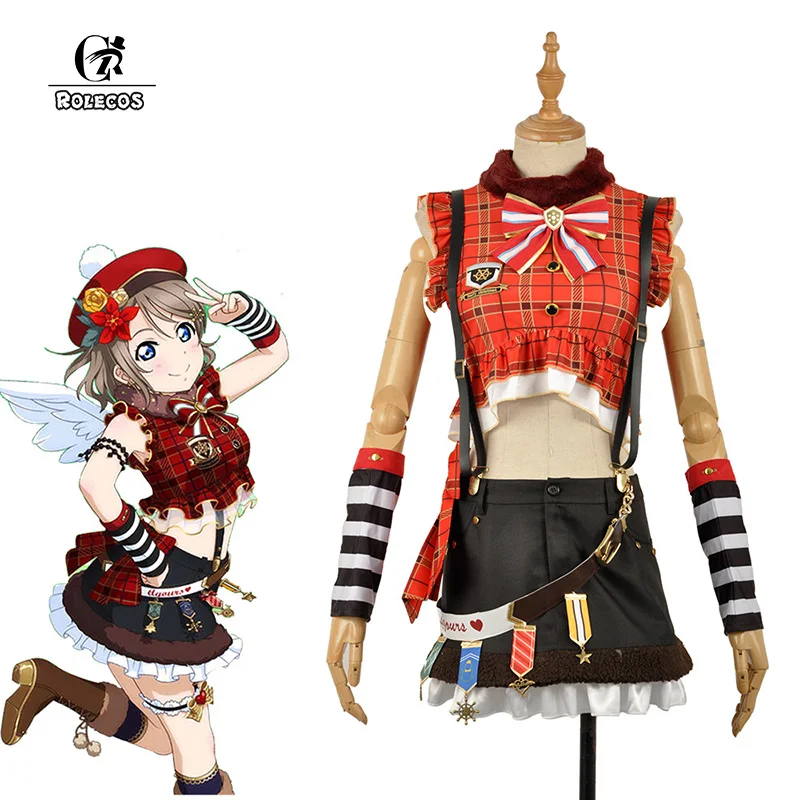 ROLECOS аниме Love Live Sunshine Watanabe You Карнавальный Костюм Рождественский хор Пробуждение