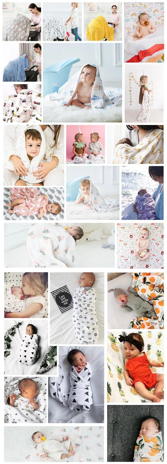 Muslin Baby Blankets Bedding Infant Swaddle Towel For Newborn Swaddle Blanket Photography Props Outfits Soft Sleep Stroller Wrap