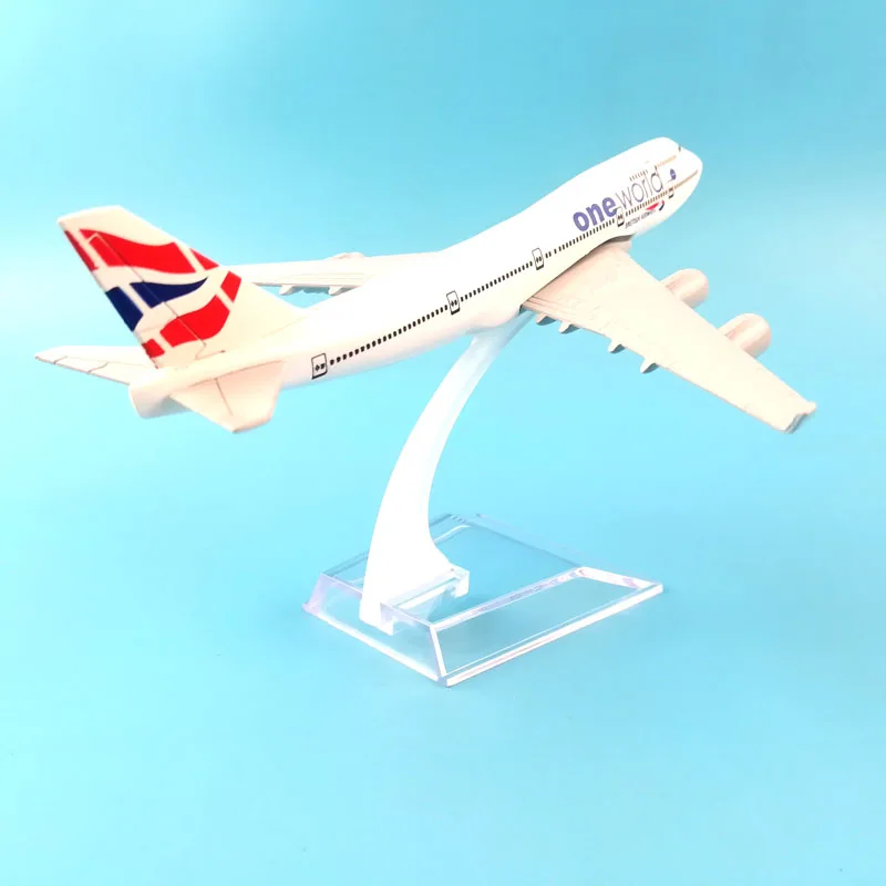 Британский авиалайнер ONE WORLD 16 см, модель британского авиалайзера ONE WORLD 747, игрушки для детей, самолет, подарки, украшение, коллекция от AliExpress WW