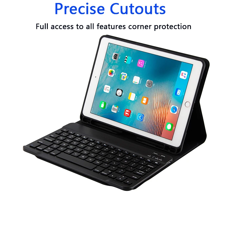 Съемный чехол-клавиатура с Bluetooth для Apple iPad Air 1 2 Pro 9 7 5 6 Новый 2017 2018 A1822 A1893