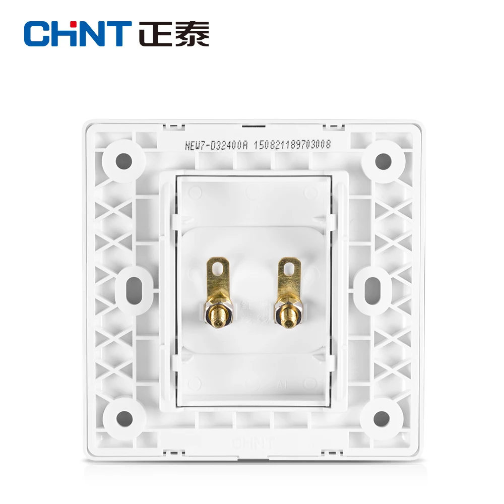 Китайский настенный выключатель розетка NEW7D белая с двумя отверстиями звуковая