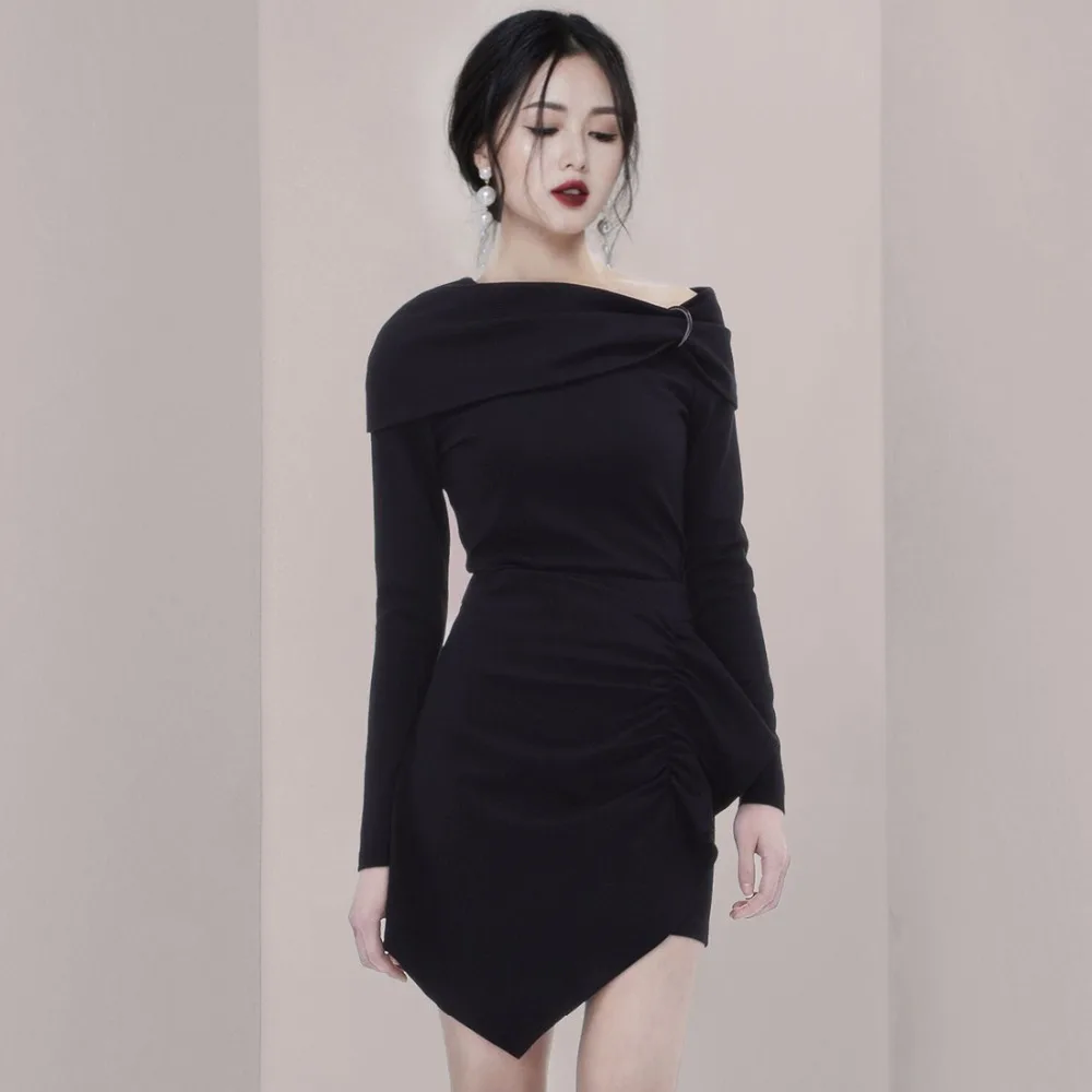 Горячая Распродажа 2019 Мини-Платье сексуальное Модное Элегантное однотонное