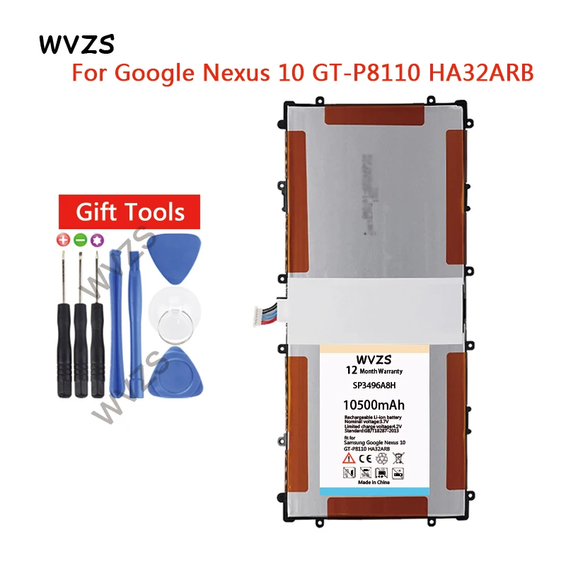 Wvzs 10500 мАч литий-полимерный аккумулятор для планшета SP3496A8H samsung Google Nexus 10 GT-P8110 HA32ARB