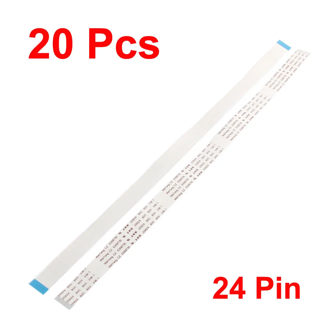 UXCELL 20 Шт. 0.5 Мм Шаг 24 Pin Awm 20624 80C 60 В Гибкий Плоский Кабель Ffc/Fpc 300 Мм|cable rs232|cable ps3cable