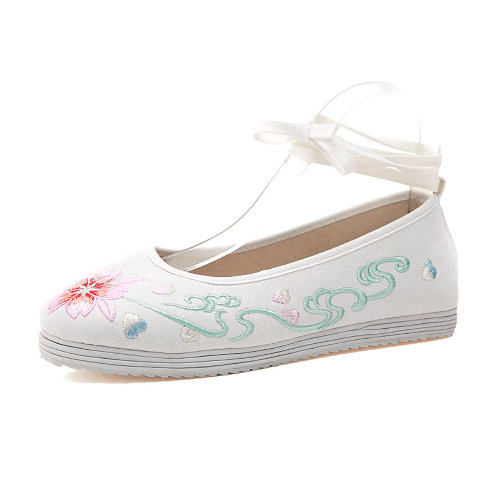 2019 Новое поступление женские красивые туфли на плоской подошве обувь с цветочной