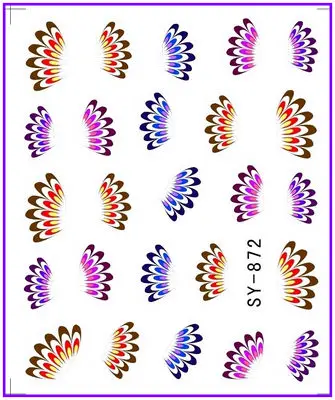 6 упак./лот блестящая водная наклейка для ногтей лепестки Бегония африканские TOUCH