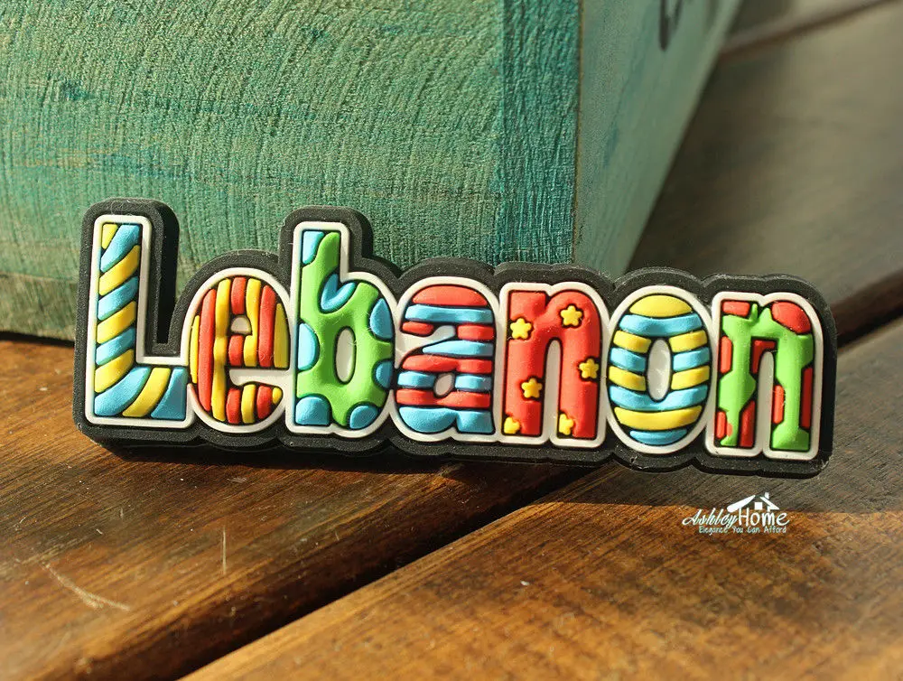 Ливан красочные буквы мини 3D резиновый магнит на холодильник туристическая