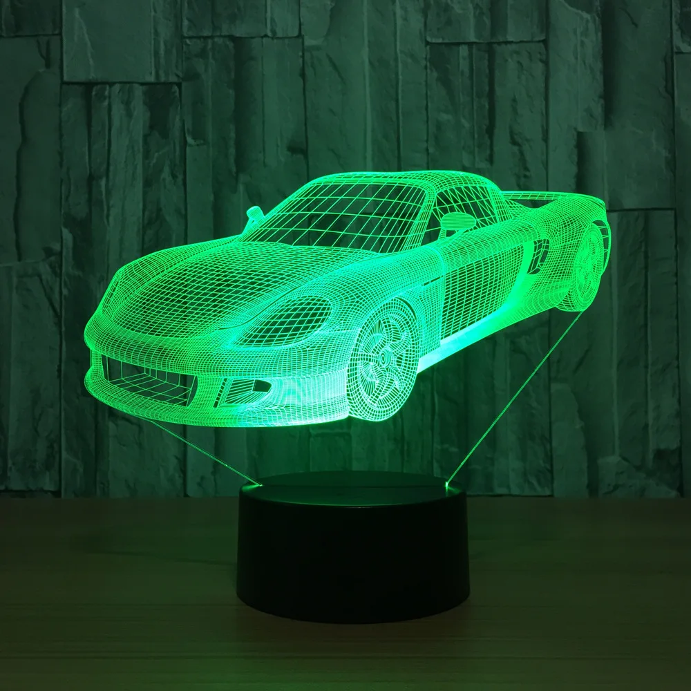 Автомобильный 3d ночник 7 цветов светодиодный Usb в качестве детских игрушек