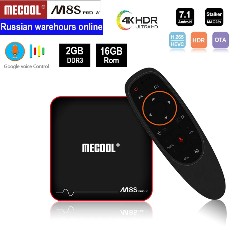 [Русский склад] Mecool M8S Pro W Amlogic S905W android 7 1 ТВ бокс 2G 16G Rom 2 4G wifi youtube Голосовое