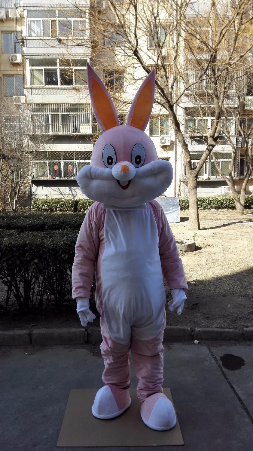 Костюм талисман с розовым Кроликом персонализированный костюм комплект для