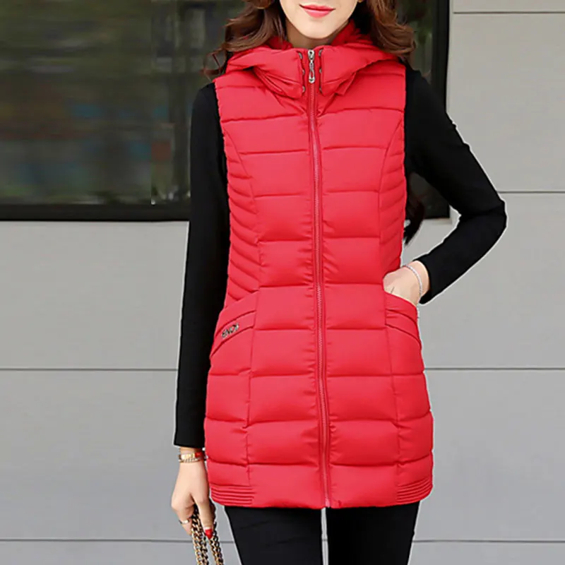 Thickened Women Cotton Vest 2017 Autumn And Winter Hooded Warm Jacket Leisure Wind Colete Feminino ls367 | Женская одежда