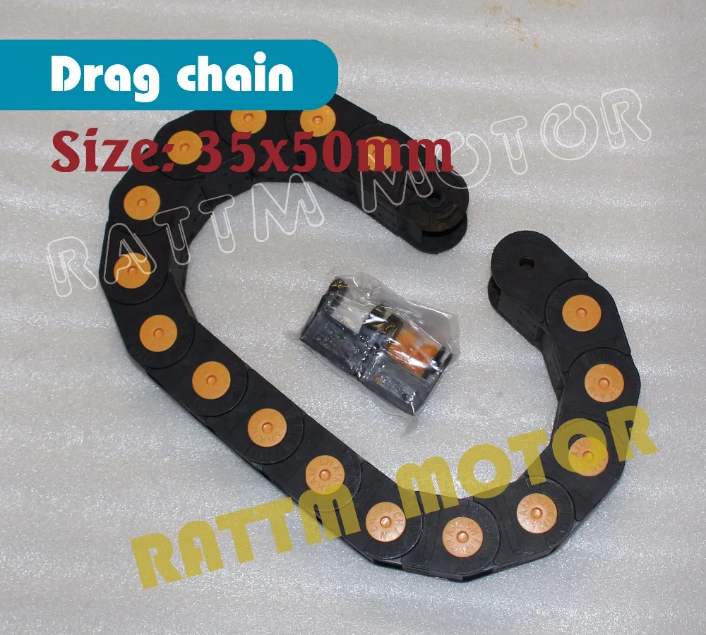 

1M 35 x 50mm Plastic Cable Drag Chain wire carrier with end Connectors Towline for CNC Router Machine Tools 1000mm open type