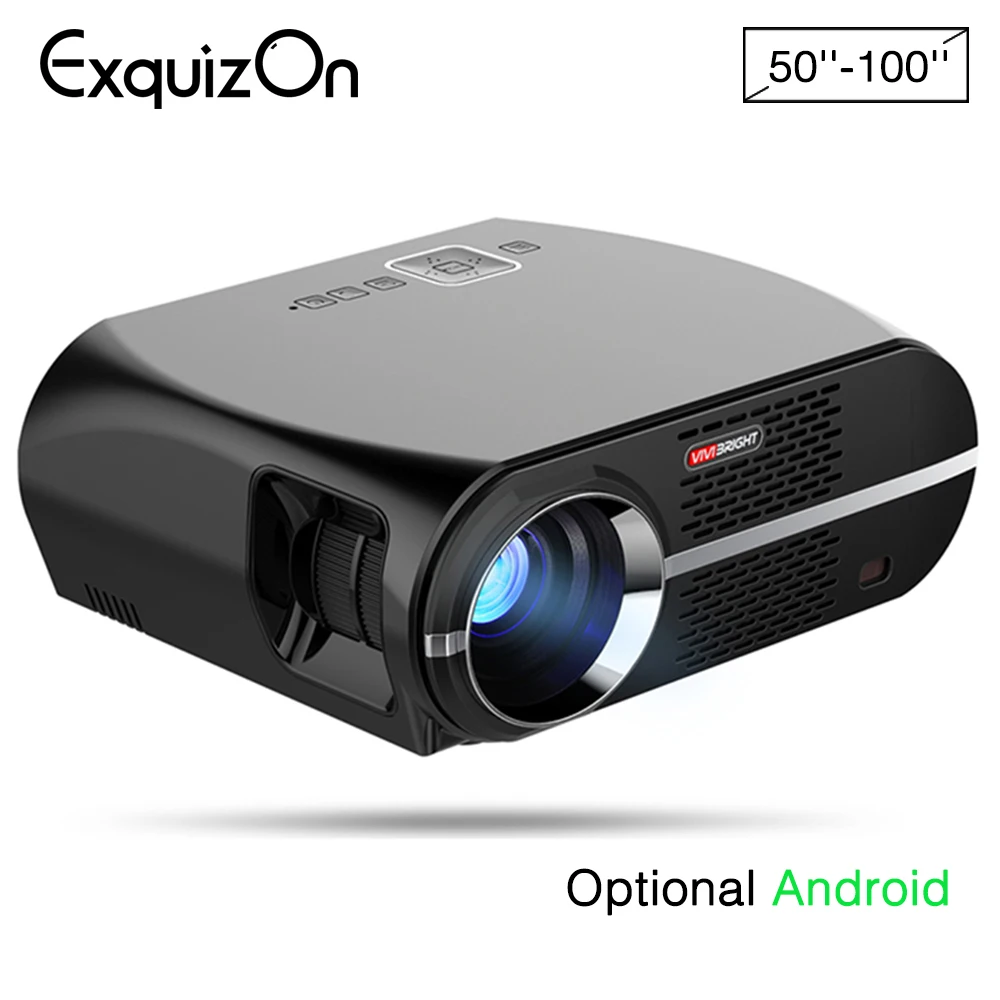 Exquizon GP100 проектор с поддержкой Full HD на Android 6.0.1 wifi Bluetooth 1280*800 3500 люмен светодиодный