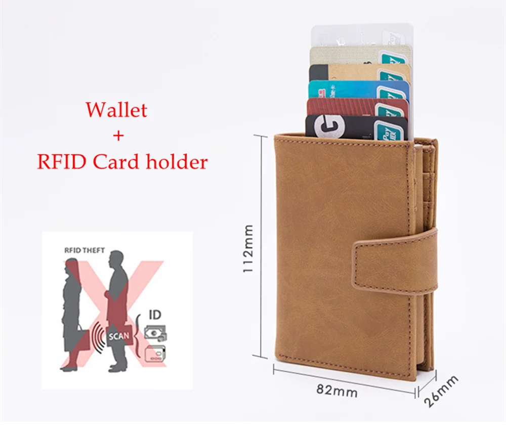 ZOVYVOL Rfid мужчин карты pop up кошелек кожа металл тонкий бумажник кошелек для денег мужской короткий клатч магия smart маленький кошелек