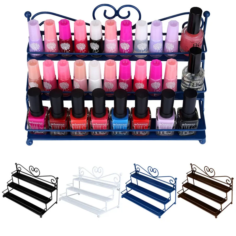 3-металлическая подставка Дизайн с сердечком лак для ногтей косметика