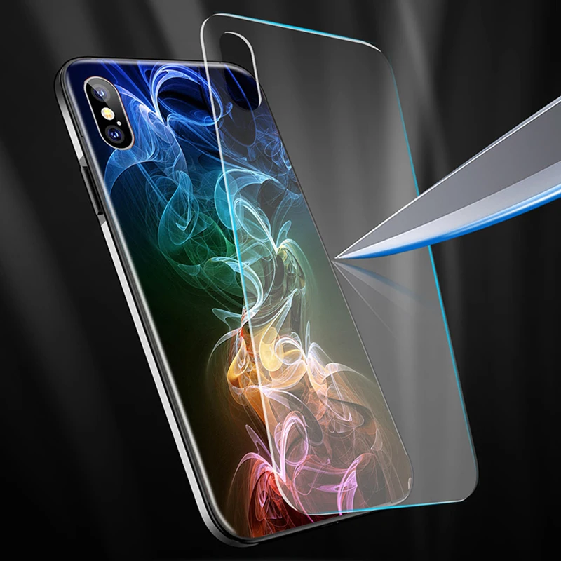 LPWZHMG DIY Photo Customized Logo Tempered Glass Phone Case For Apple iPhone X XS max XR 7 8 Plus 6S 6 5S Back Cover Cases |
