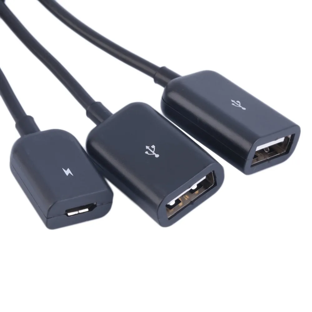 3 в 1 Micro USB концентратор для мужчин и женщин двойной 2 0 хост OTG Кабельный адаптер