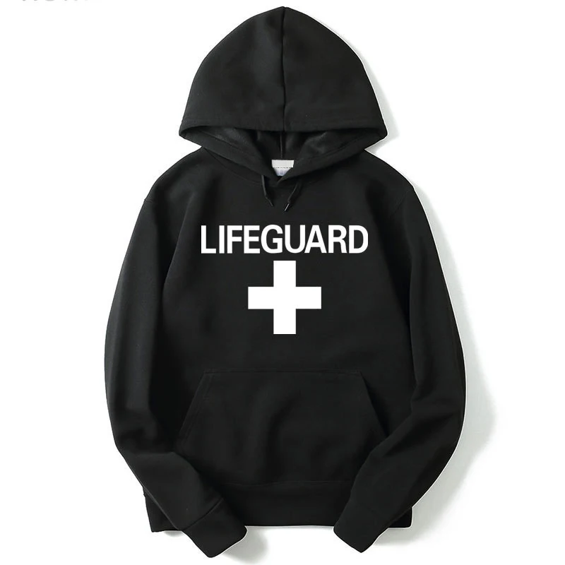 Осенне зимняя толстовка унисекс с капюшоном модные худи принтом Lifeguard женский