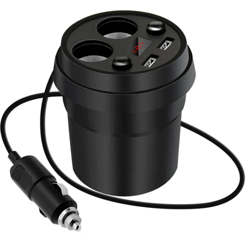 A-056 AZiMiYO Dual USB Автомобильное зарядное устройство для Xiaomi iPhone автомобильное зарядное устройство с 2 гнездами прикуривателя для gps DVR зарядное устройство - Тип штекера: A-056