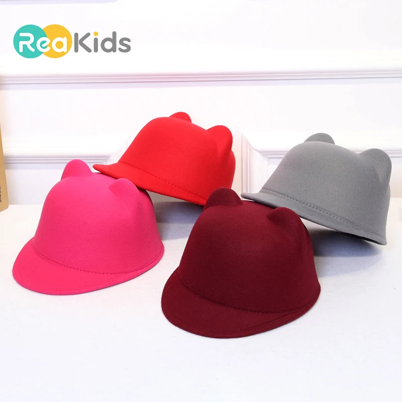 REAKIDS г. Новая детская джазовая шляпа Кепка модная винтажная Ретро Шляпа Fedora детское ведро с ушками летняя пляжная кепка