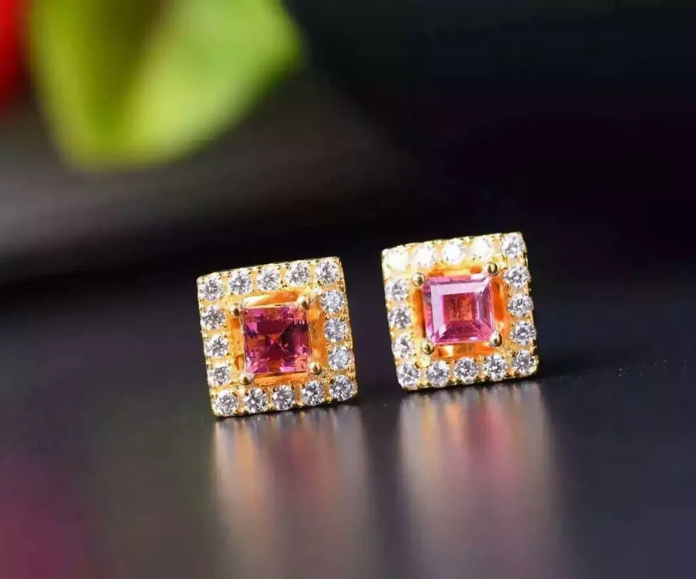 Набор ювелирных изделий Fidelity натуральный турмалин из серебра s925 пробы набор