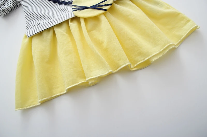 Летние платья для маленьких девочек хлопковое платье в полоску с короткими