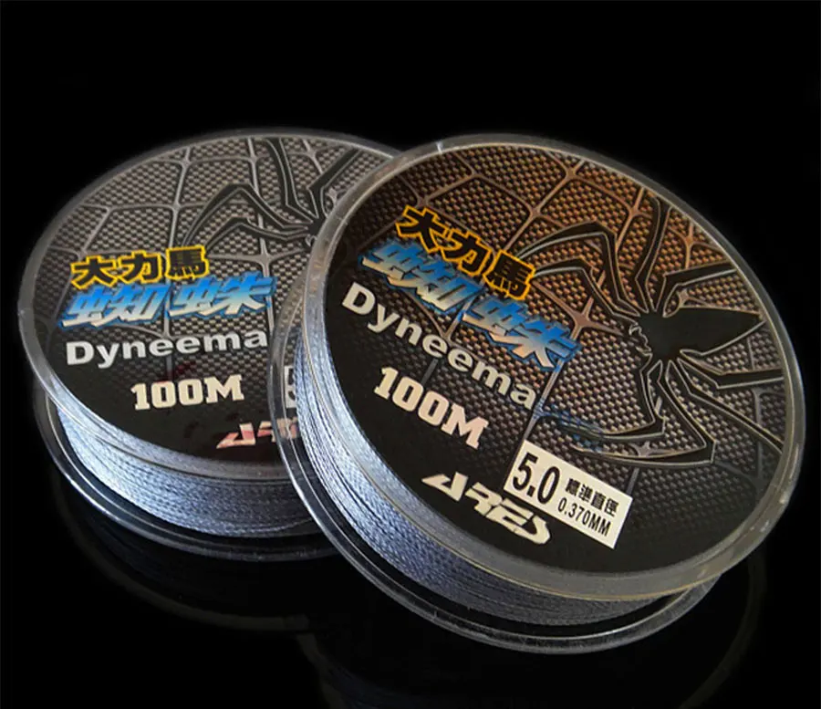 100 м плетеная рыболовная леска высокопрочная серая многонитевая Полиэтиленовая |