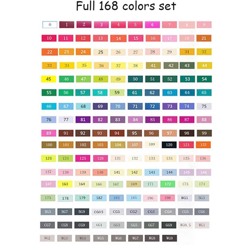 

TOUCHNEW 168 Color Drawing Markers Double Headed Alcohol Markers For Architecture Design Painting Art Supplies