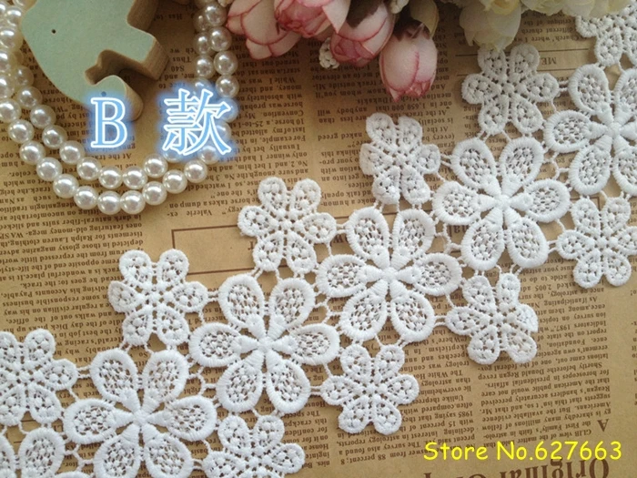 

Free Shipping Wholesale 10yards 8.5CM Embroidery Lace Trim Headband Hair Bow  DIY Accessory