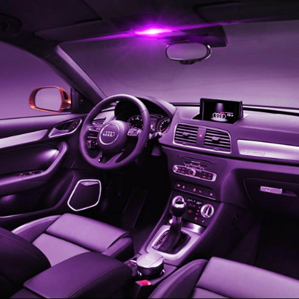2 шт. автомобильные Внутренние светодиодные лампы 5050 6SMD RGB C5W 39 мм с пультом