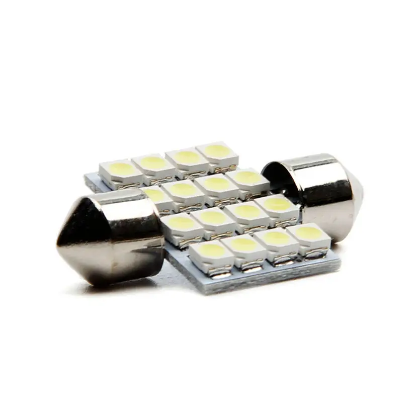 2 х Белый 16-SMD 31 мм светодиодный огни 5050 DE3175 внутренний Купол Карта огни 12 В SZ0309* 1,1 5 ниже