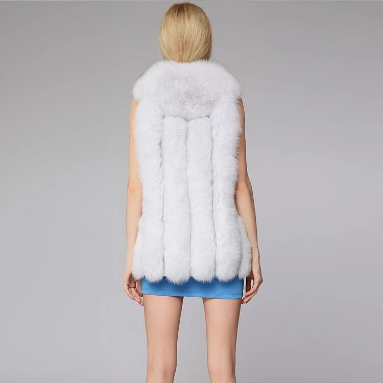 LET-SETTING hot sale winter sleeveless female fox Faux Fur Vest black red white | Женская одежда