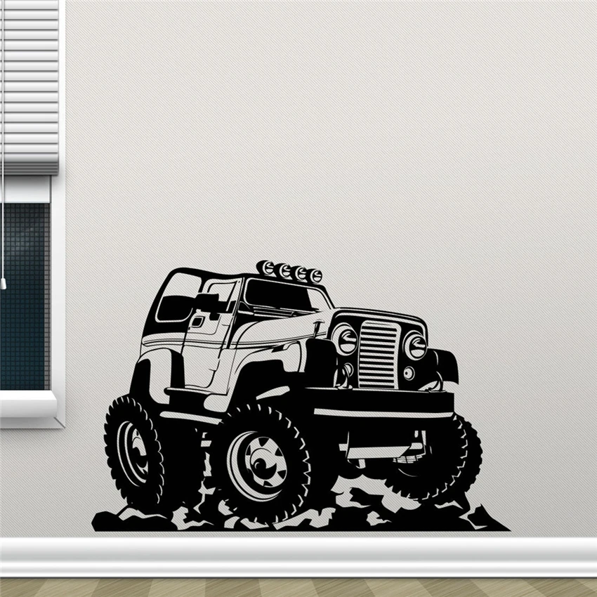 

Jeep Wall Decal Wrangler Truck Poster Sports Vinyl Sticker Kids Art Decor Mural Art Decor Home Decor Room Decals D274