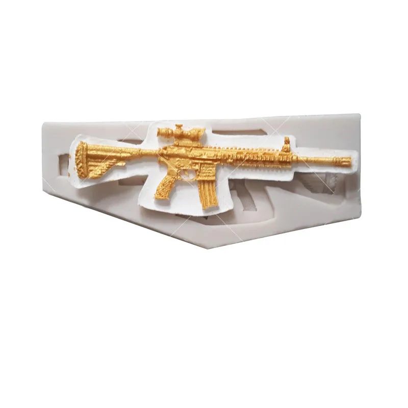 Sniper Rifle Model Gun Fondant Molds Liquid Silicone Soap Clay Mold DIY Cake Decor Chocolate Candy Cookie Ice Mould Baking Tool | Дом и сад