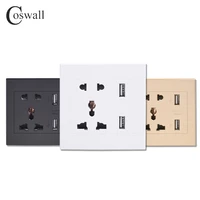 coswall universal standard 2 1a usb wall socket home wall charger 2 ports usb outlet power charger for phone whiteblackgold