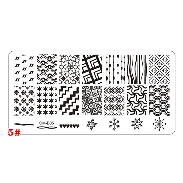 Pattern 5 1 шт. прямоугольник Нержавеющая сталь Дизайн ногтей штамповка Плиты шаблона цветочный Кружево сетки ногтей изображения Stamp плиты DIY Инструменты для маникюра - Цвет: Pattern 5