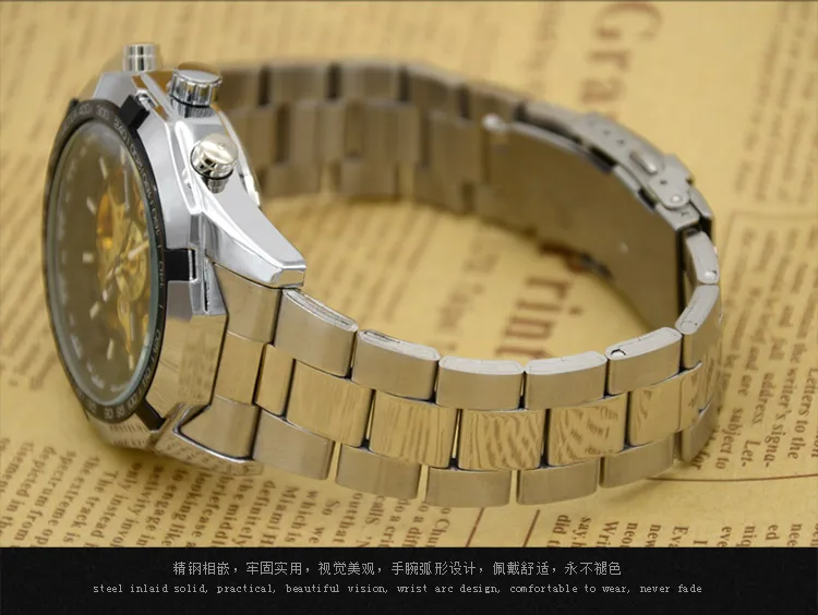 Роскошные скелетные Мужские механические часы reloj hombre водонепроницаемые