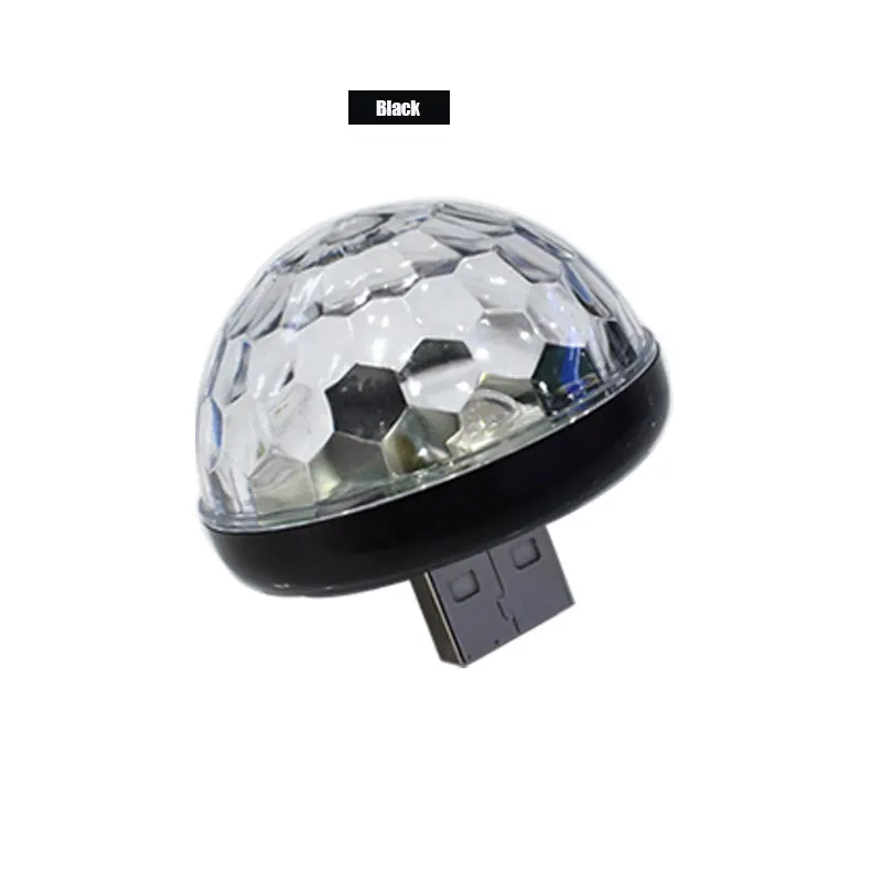 Автомобиль USB DJ лампа Красочные RGB атмосферные огни магический шар эффект лампы для телефона диско сценическая Домашняя вечеринка, праздник KTV клуб бар - Испускаемый цвет: Black Shell