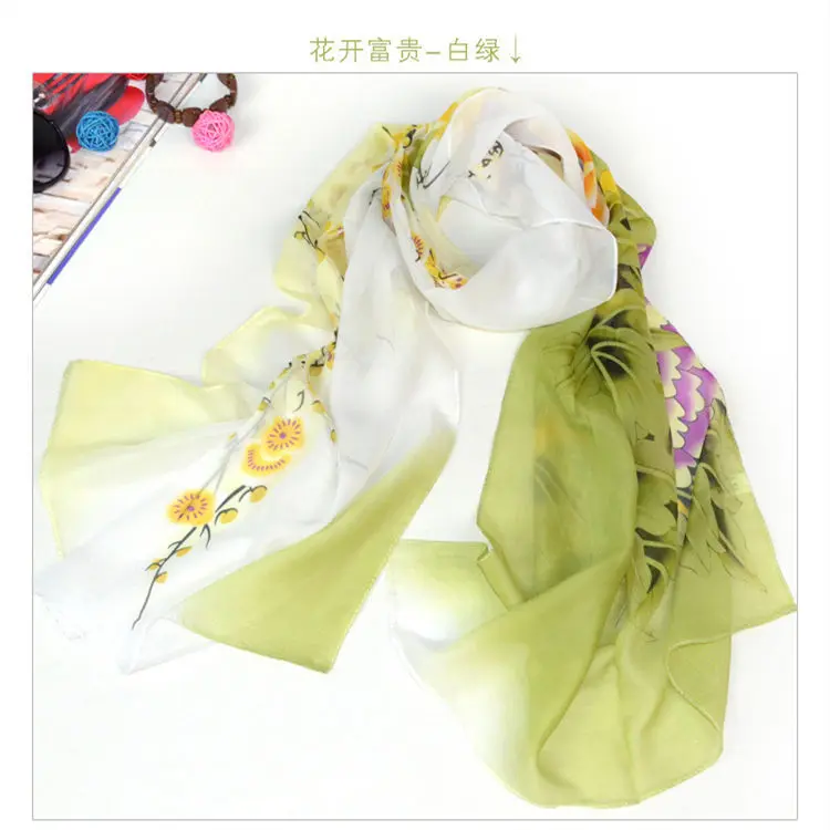Женский шифоновый длинный шарф с цветочным принтом 160x50 см|long scarf women|shawl wrapfashion women |