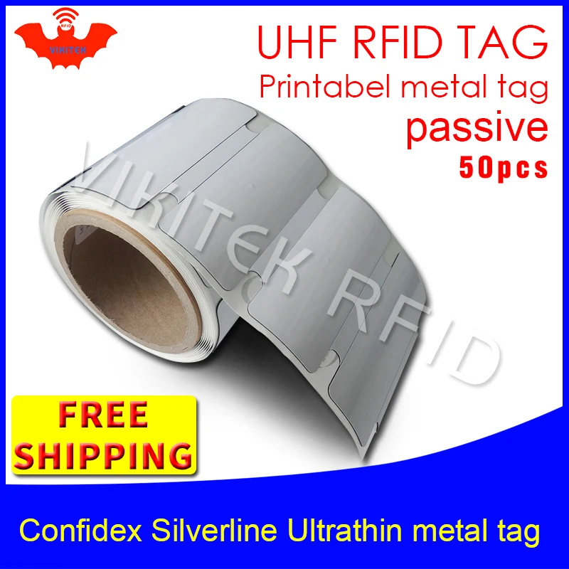 UHF RFID ультратонкая анти металлическая бирка confidex silverline 915m 868m Impinj M4QT 50 шт.