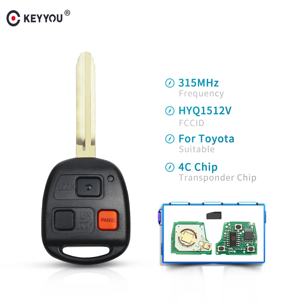 KEYYOU автомобиль дистанционного ключа для Toyota Land Cruiser 2003 2004 2005 2006 2007 315 МГц Ключ HYQ1512V транспондер 4C чип лезвие toy43