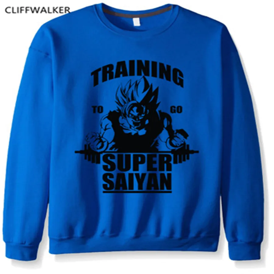 Для мужчин флис Супер Saiyan толстовка бренд Забавный О образным вырезом Новый