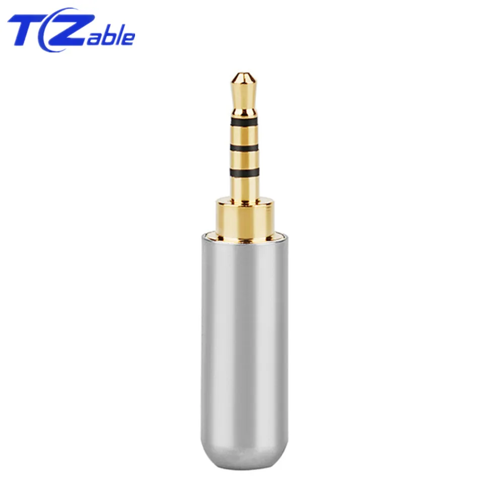 2.5mm 4 pole Silver Hifi аудио разъем 2,5 мм 3/4 полюсный адаптер для наушников аудио разъем для наушников кабель для ремонта припоя разъем Золотой штекер мужской Модернизированный провод - Цвет: 2.5mm 4 pole Silver