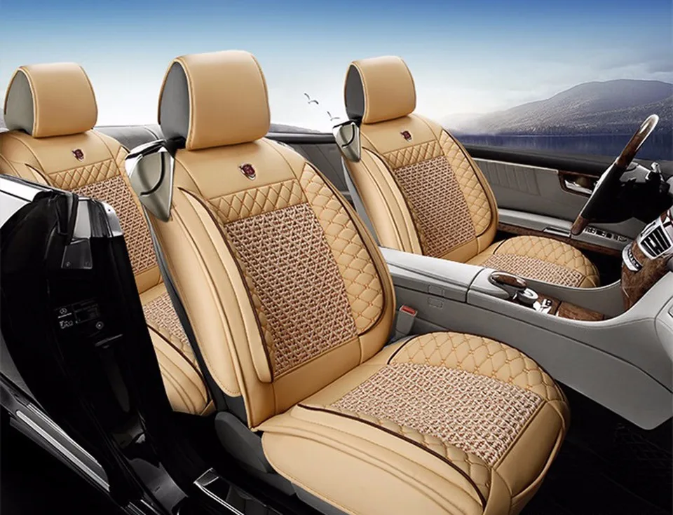 Универсальные кожаные чехлы для автомобильных сидений для Volkswagen Passat Polo Tiguan SANTANA golf Жук автомобиль аксессуары автостайлинг