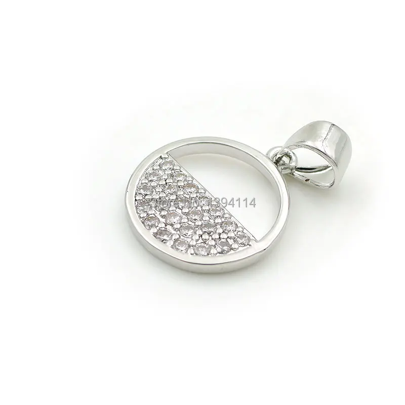 14*12*2 мм Micro Pave Clear CZ круглое очарование подходит для мужчин и женщин делая ожерелья ювелирные изделия