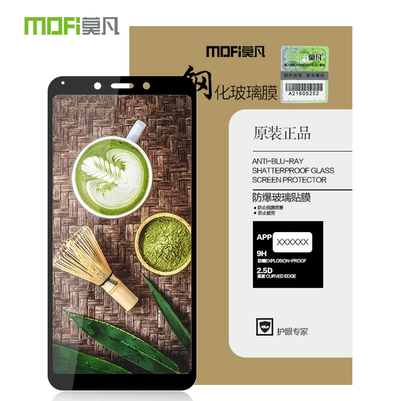 

For Xiaomi Redmi 6A Original MOFi 9H Full Cover Tempered Glass Screen Protector Film for Redmi 6A Toughened Glass Film