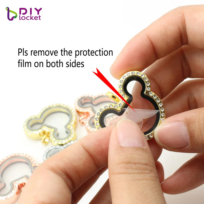 Diylocket1PC Микки живая подвеска Стразы Магнитный стеклянный плавающий медальон